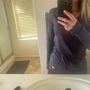 Women’s under Armour, long sleeve shirt, purple. Gently used.